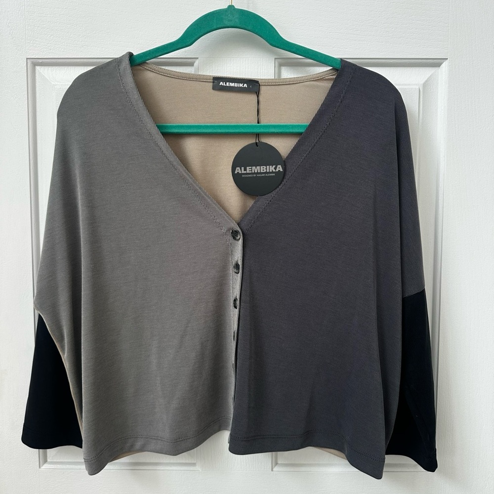 Alembika ESSENTIAL COLORBLOCK CUPRO CARDIGAN, MULTI
